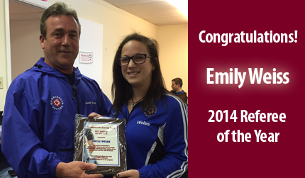 Congratulations Emily Weiss! WSC 2014 Referee Of The Year