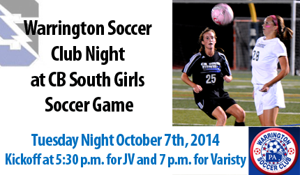 Warrington Soccer Club Night At CB South Girls Soccer Game